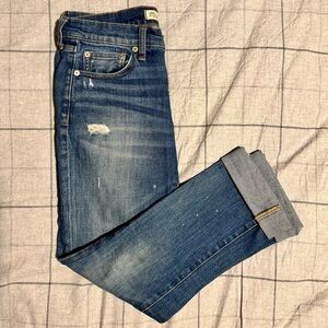 Madewell Blue Boyfriend Jeans with Cuffed Hems